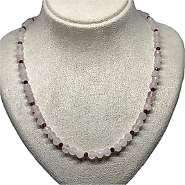 Pembe Kuvars & Yakut Kolye